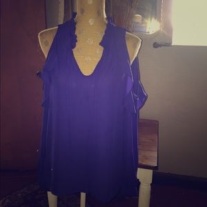 Long sleeve cold shoulder blouse